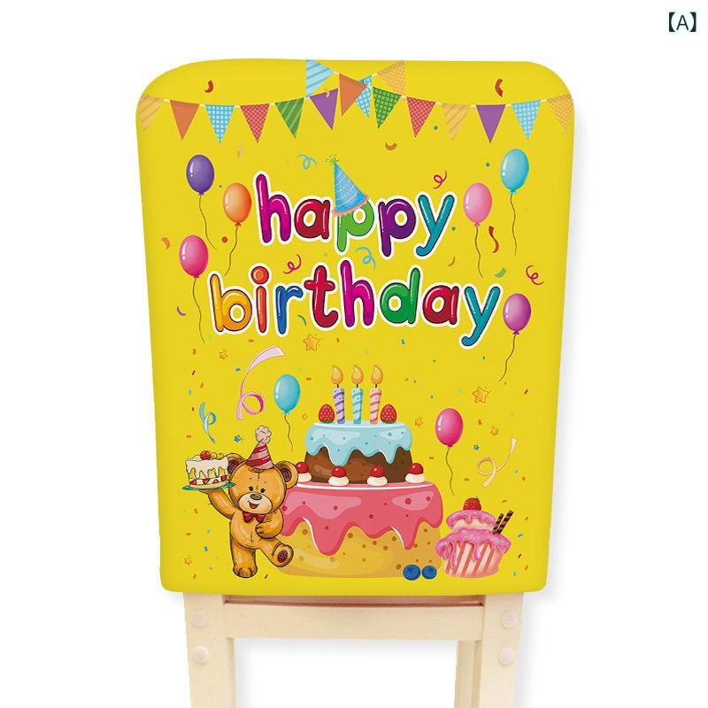 椅子カバー チェアカバー 誕生日 ホリデー イベント用 キャラクター かわいい おしゃれ ピーチスキン ..