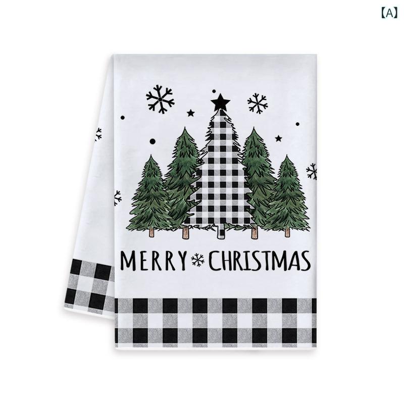 キッチンクロス マイクロファイバー ふきん クリスマス柄 台所用品 食器拭き 食卓飾り デコレーション ..
