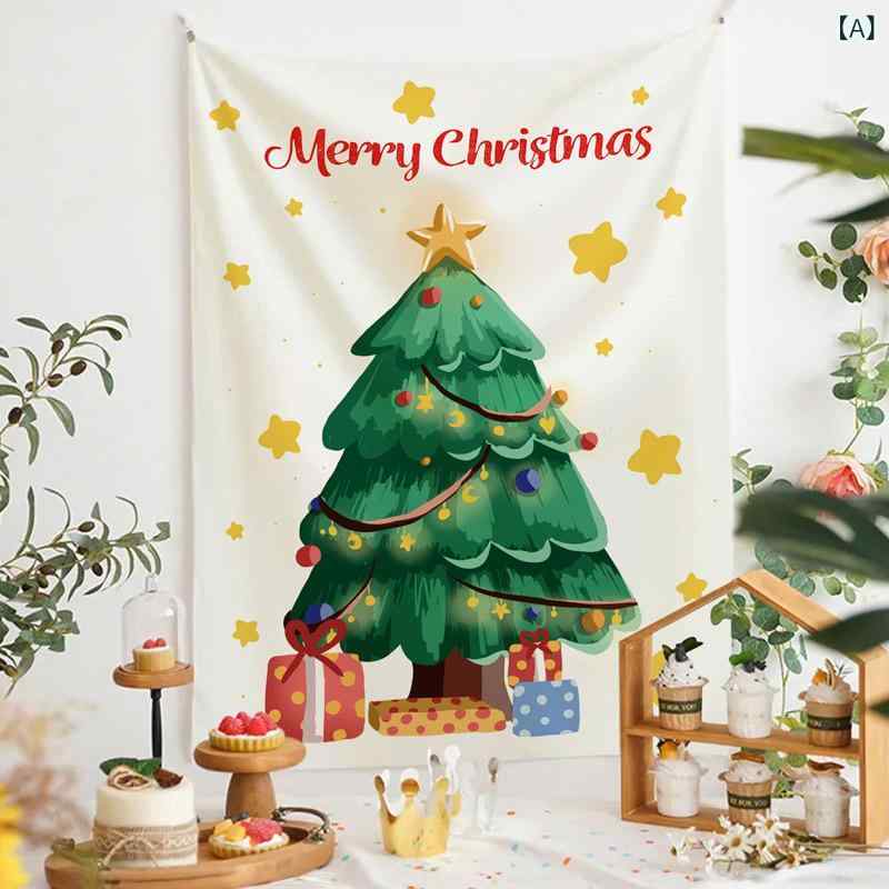 タペストリー クリスマスツリー 松 パイン 壁掛け ウォールデコレーション 背景布 ファブリックポスタ..