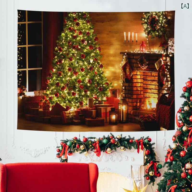 タペストリー クリスマス 欧米風 北欧風 ホームデコレーション 部屋飾り 寝室 リビング 壁掛け 背景布 ..