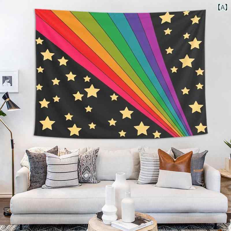 タペストリー おしゃれ コミック風 虹 レインボー 背景布 シンプル 寝室 リビング 子供部屋 部屋飾り ..