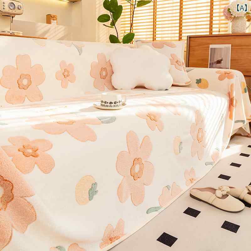 ソファカバー フランネル かわいい カートゥーン柄 もこもこ ふわふわ 暖かい 肌触り 秋冬 防塵 汚れ防..