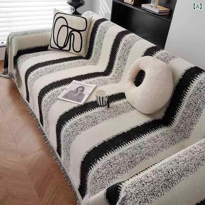 ソファカバー シェニール ストライプ柄 シンプル モダン 高級感 オールシーズン リ...