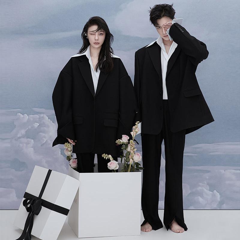 セットアップ カップル 男女兼用 フォトスタジオ 撮影用 インフルエンサー 雑誌風 トレンド ワイドシル..