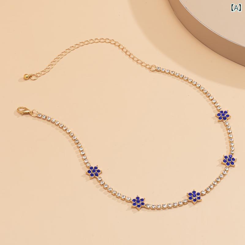 ネックレス レディース ジルコニア チェーン 欧米風 おしゃれ 上品 高見え 甘辛 クール 個性的 重ね付け ヒップホップ ショートネックレス デイリーユース 金属製 アクセサリー(4)