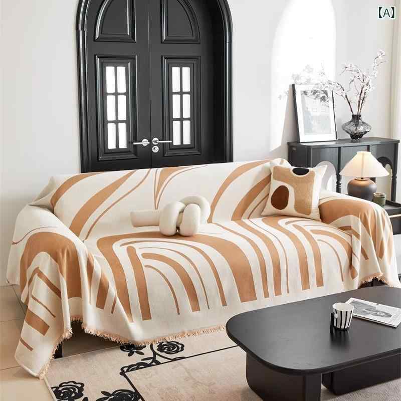 ソファカバー シェニール 幾何学模様 抽象柄 モダン シンプル ボヘミアン 厚手 肉厚 滑り止め 防汚 防塵 リビング 居間 ソファシート マルチカバー ブランケット 模様替え インテリア