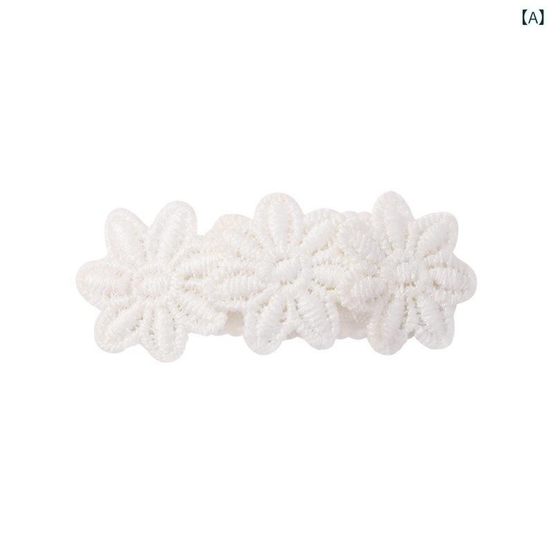 ヘアピン キッズ レース 刺繍 花モチーフ かわいい おしゃれ パッチン留め 髪飾り 女の子 前髪 ヘアアクセサリー