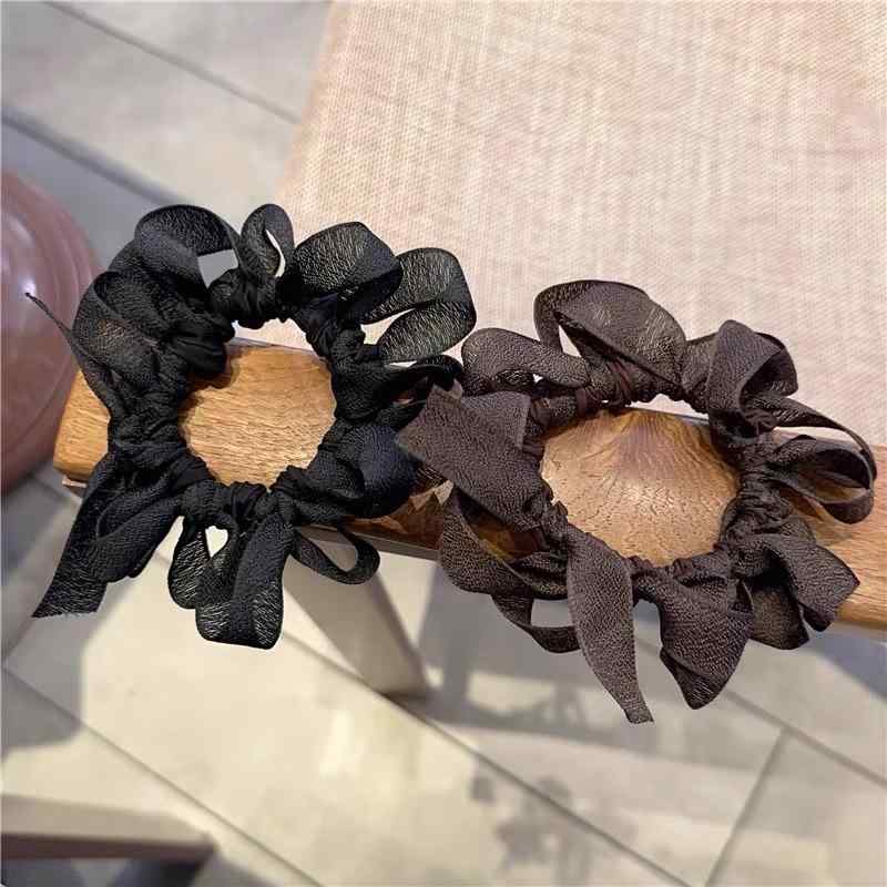 ・カテゴリ: ヘアアクセサリー・素材: 布・加工技術: 手編み・カラー展開: ブラック、ブラウン・スタイル: シンプル、ファッション通勤