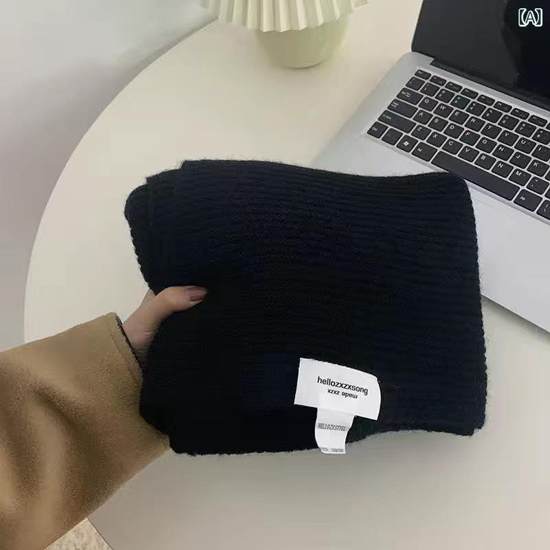 マフラー ストール ネックウォーマー レディース メンズ ペア カップル 厚手 防寒 保温 暖かい ニット ウール 無地 ソリッドカラー ベーシック 韓国風 シンプル 秋冬 学生 ロング カジュアル(4)