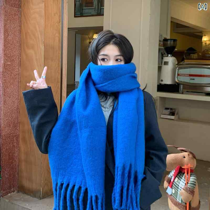 マフラー 男女兼用 モヘア ポリエステル アクリル混紡 チェック柄 無地 ミラードカラー アースカラー ..