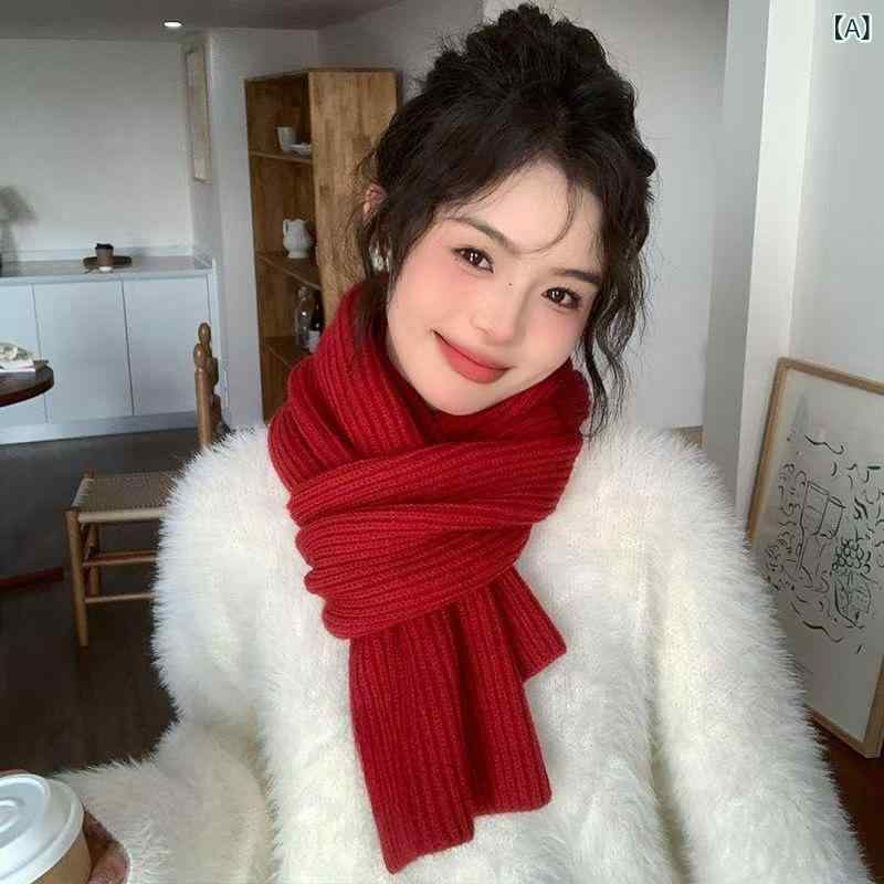 マフラー レディース 韓国風 無地 ニット ストール 大判 ロング 防寒 保温 顔色アップ効果 秋冬 学生向..