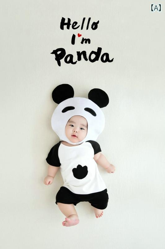 コスチューム ベビー 男の子 女の子 レッサーパンダ かわいい 着ぐるみ 百日祝い 記念撮影 写真撮影 フ..