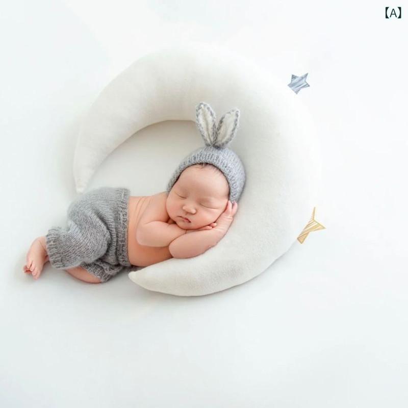 ベビー撮影衣装 新生児 記念写真 生後1ヶ月 生後100日 セレモニー ロンパース コスチューム 帽子 パン..