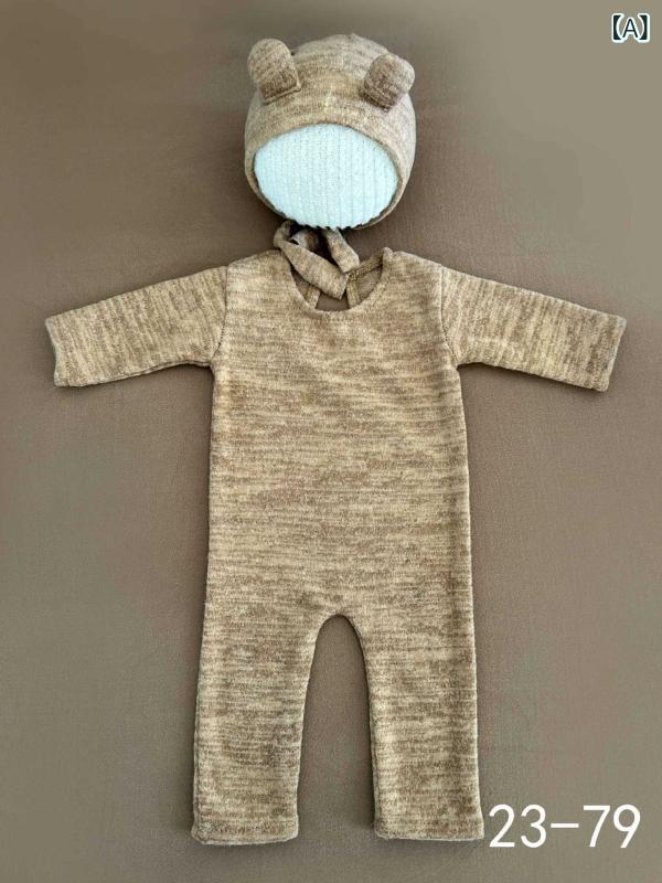 ベビーコスチューム 新生児 赤ちゃん 男女兼用 ロンパース カバーオール 帽子 ラクダ らくだ キャメル ..