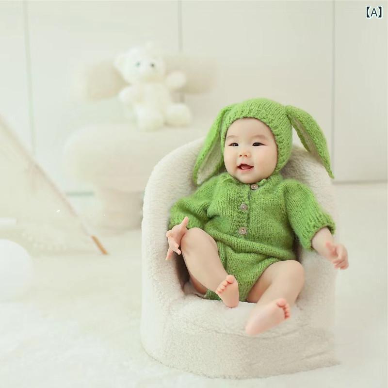 ベビーコスチューム 新生児 ベビー 赤ちゃん用 うさぎ ラビット ソファーセット 記念撮影 衣装 フォト..