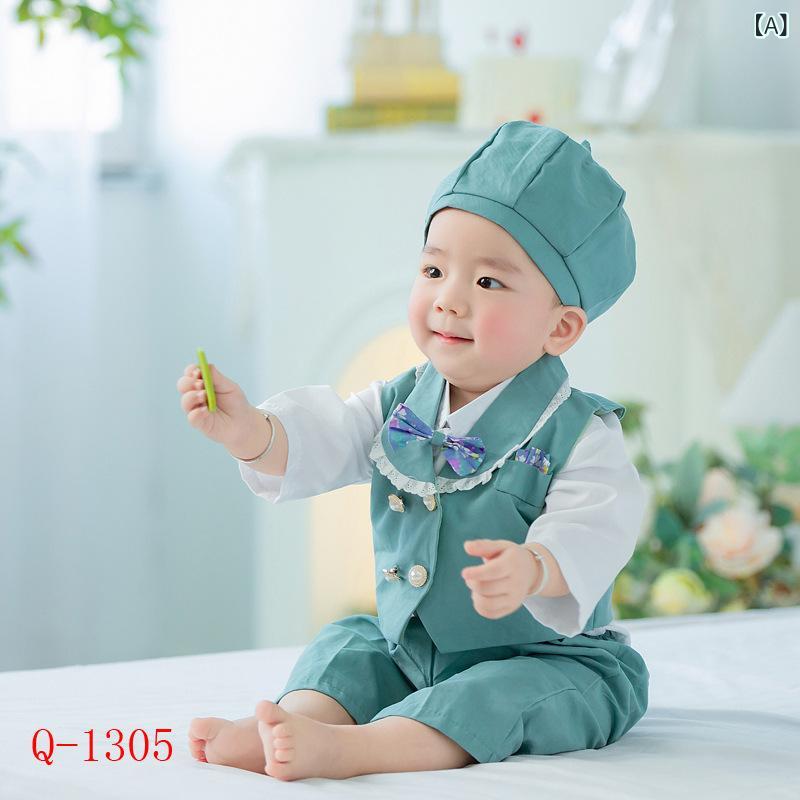 ベビーコスチューム 新生児 赤ちゃん 百日祝い 100日記念 記念撮影 和風 古典スタイル フォトスタジオ ..