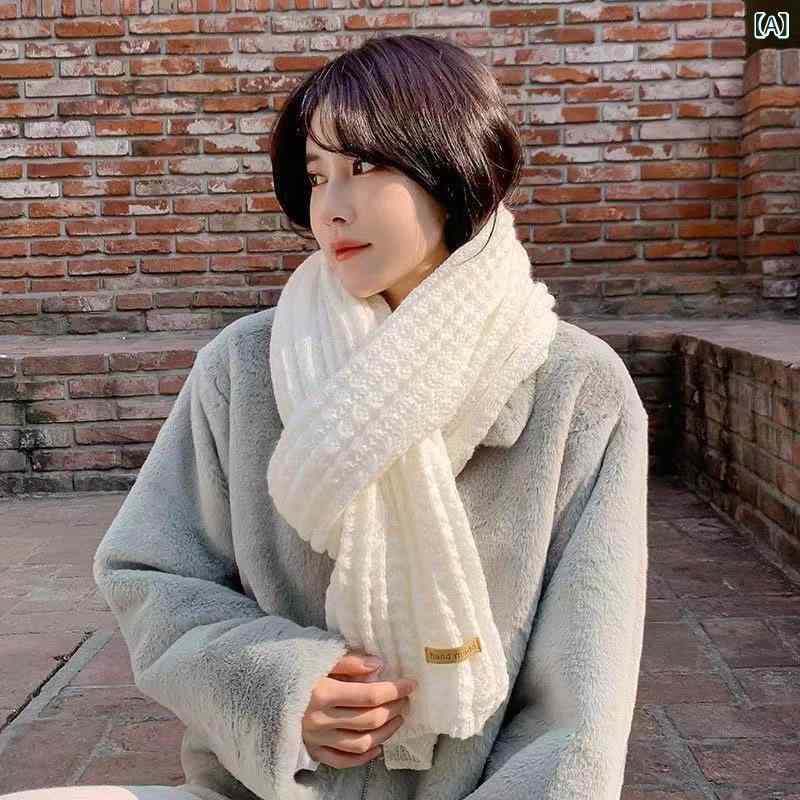 マフラー レディース メンズ 秋冬 韓流 ニット カシミヤタッチ 厚手 防寒 保温 カップル ペア ネックウォーマー スヌード インスタ風 ジェンダーレス