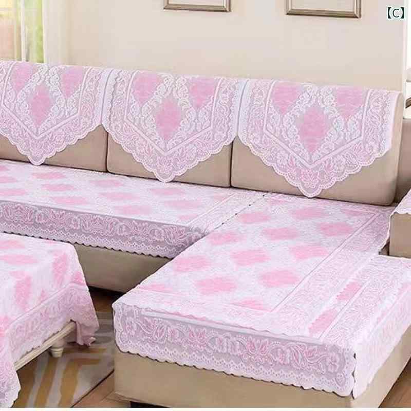 マルチカバー レース ソファ用 ソファパッド クッション 背もたれ アームレスト テーブルクロス 多機能 滑り止め シンプル モダン 北欧風 オールシーズン [2]