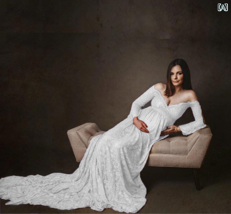 ・カテゴリ: ワンピース・スタイル: ベーシック・テイスト: フレッシュスイート・雰囲気: ガーリー・主な素材: アクリル 30～50%・生地: レース・柄: 無地・: パッチワーク・トレンド要素: レース・ネックライン: Vネック・袖タイプ: レギュラー・袖丈: 五分袖・ウエスト: ハイウエスト・スカート丈: ロング・スカートタイプ: フリル・カラー展開: ホワイト、ワインレッド、ゴールド、ブルー・サイズ展開: S、M、L、XL