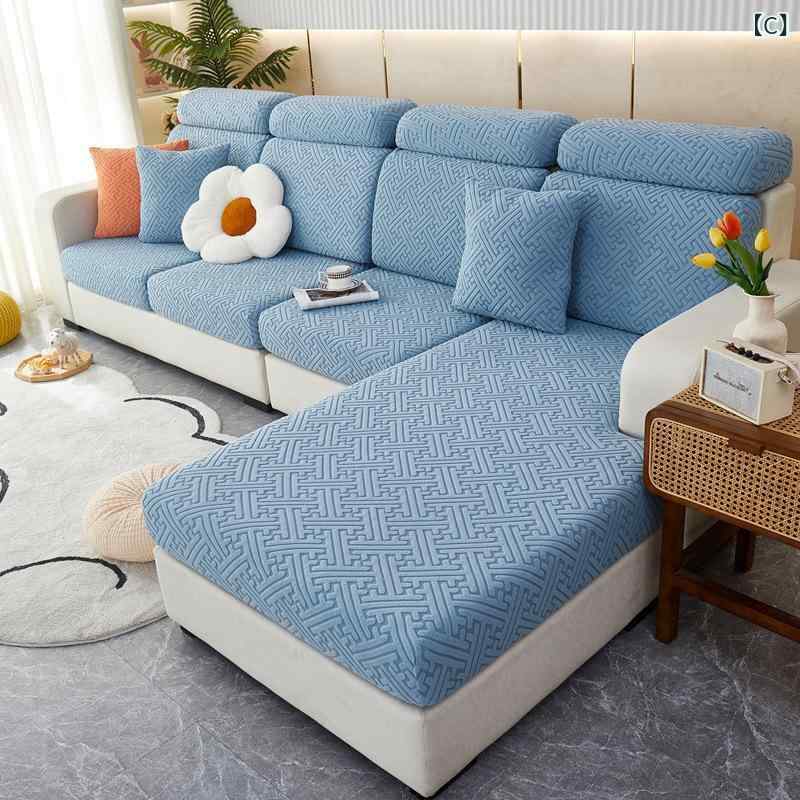 ソファカバー 伸縮性 マルチカバー フルカバー オールシーズン対応 厚手 防塵 ソファシート ポリエステル 洗える ズレにくい リビング インテリア [3]