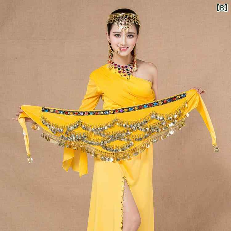ベリーダンス レディース ウエストチェーン 腰飾り カラーストーン ラインストーン ビジュー スパンコール キラキラ 装飾 練習 レッスン 発表会 パフォーマンス イベント インド舞踊 ナイルダンス ダンス衣装