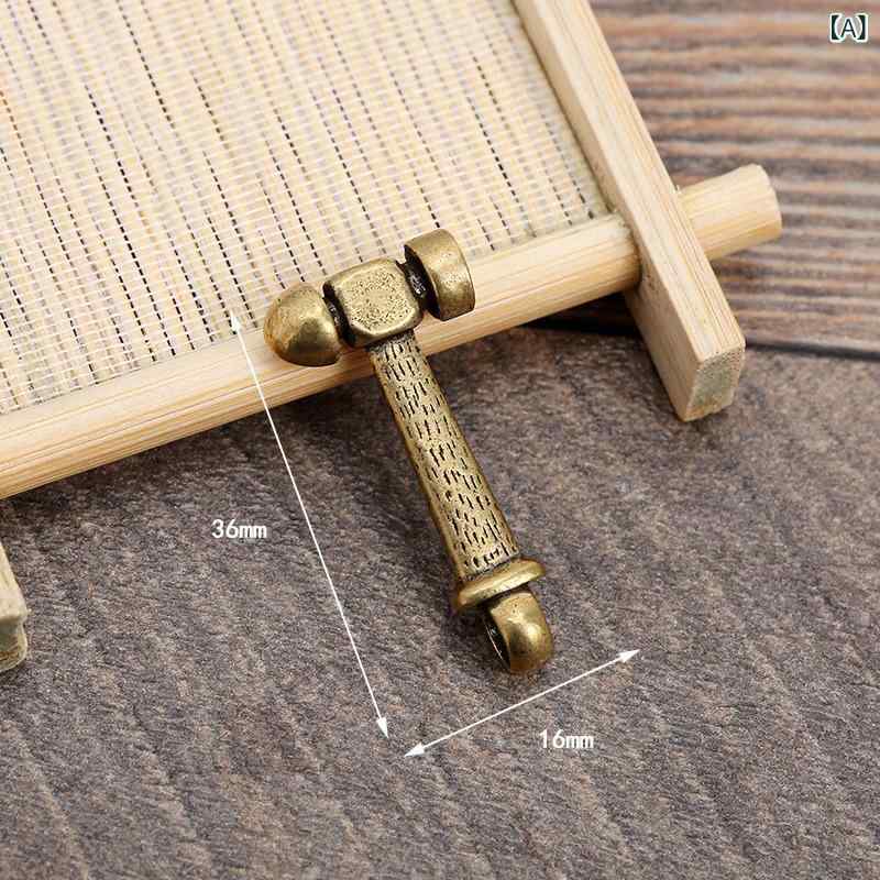 キーホルダー 車用 真鍮 レトロ アンティーク ビンテージ エイジング加工 ハンマー ハサミ 工芸品 クラ..