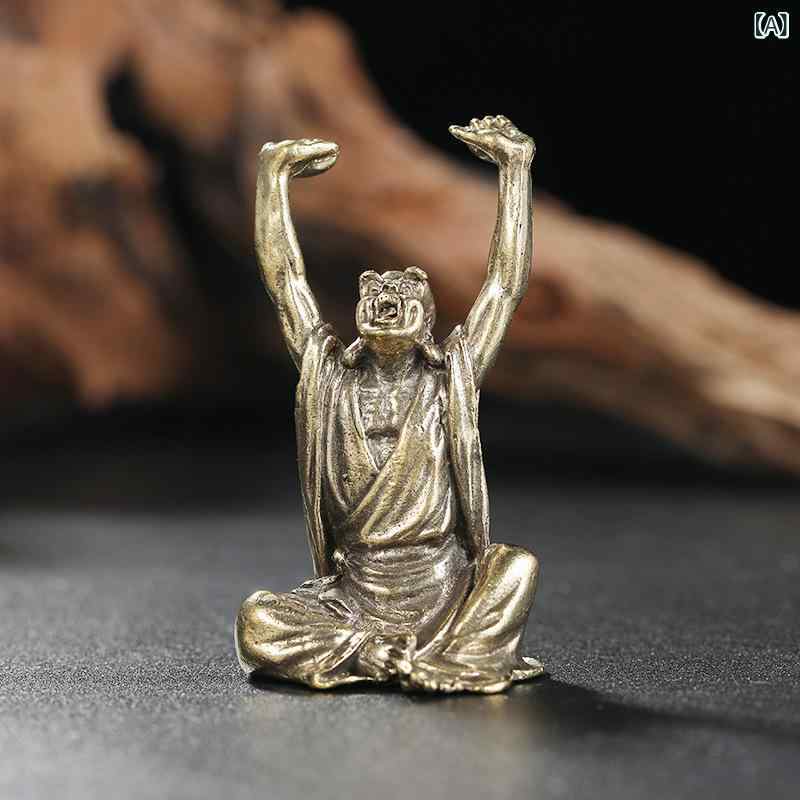 仏像 十八羅漢 真鍮 無垢 金属 置物 オブジェ 飾り 工芸品 高級感 手作り 中国風 インテリア 家庭 オフィス 卓上 デスク リビング 書斎 仏教美術品