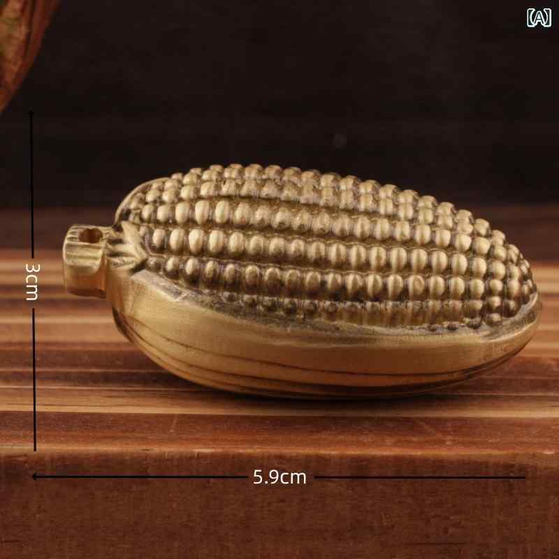 置物 真鍮製 金玉満堂 トウモロコシ 模型 創作 工芸品 手持ち 小型 インテリア オブジェ 縁起物 中華風 卓上飾り リビング 玄関 オフィス 開運アイテム
