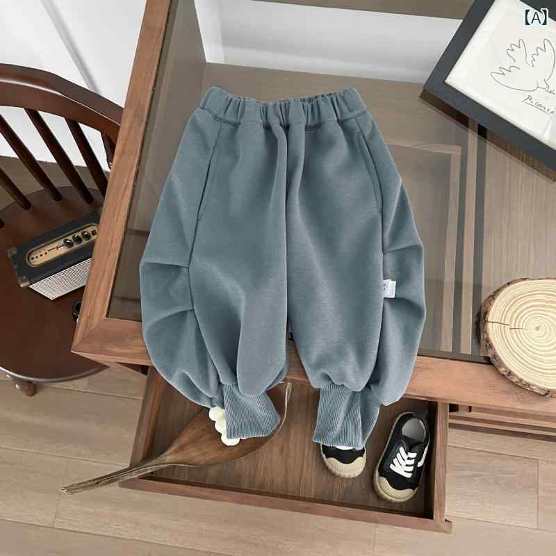 パンツ ベビー キッズ 男の子 女の子 春秋 韓国風 コットン 快適 ウエストゴム ゆったり リラックス ジ..