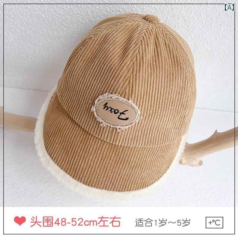 キャップ ベビー キッズ 男女兼用 裏起毛 厚手 コーデュロイ キャラクター かわいい 秋冬 保温 防風 つ..