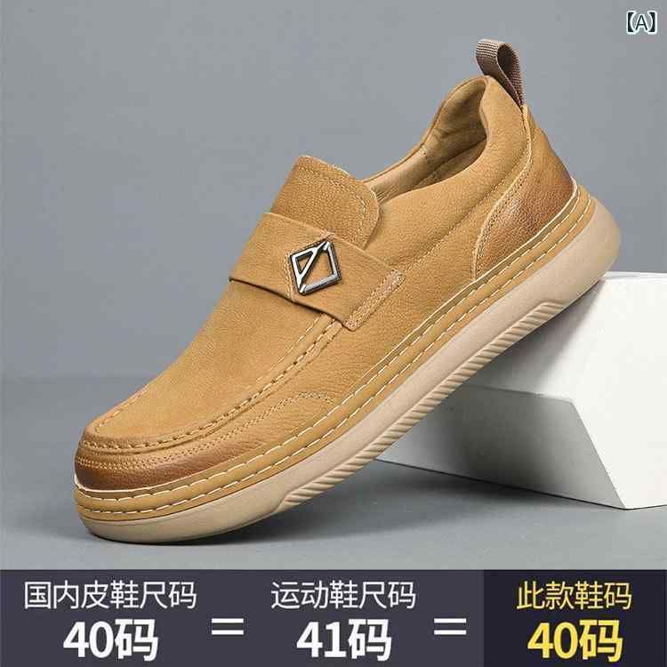ローファー メンズ 男性用 牛革 レザーシューズ 高級感 カジュアル スリッポン ファッション 快適 通気性 耐摩耗性 普段使い デイリーユース ラウンドトゥ ローヒール EVAソール