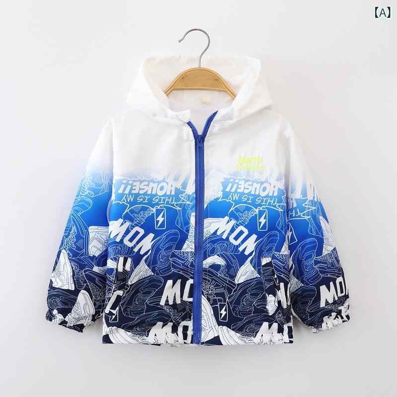 ジャケット 男の子 子供 ジュニア フード付き 長袖 タイダイ染め ウィンドブレーカー ジップアップパーカー スポーツ アウトドア ポリエステル 韓国風 春秋 ブルー オレンジ グリーン