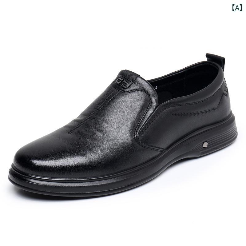 ローファー メンズ 男性用 紳士 ミドルエイジ向け 本革 牛革 スリッポン ソフトソール 快適な履き心地 軽量 カジュアル 普段使い 日常 通勤 ラウンドトゥ ブラック 通年