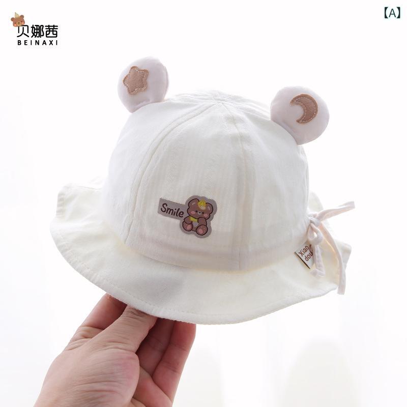 帽子 ベビー 男の子用 バケットハット 薄手 かわいい サイズ調整可能 つば広 日よけ UVカット 通気性 ..