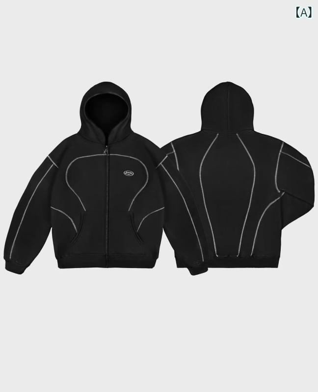 スウェット セットアップ 男女兼用 Y2K アルファベット プリント ストリート カジュアル パーカー ジップアップ フード付き ゆったり オーバーサイズ スポーツウェア ポリエステル 春秋 普段使い 部屋着