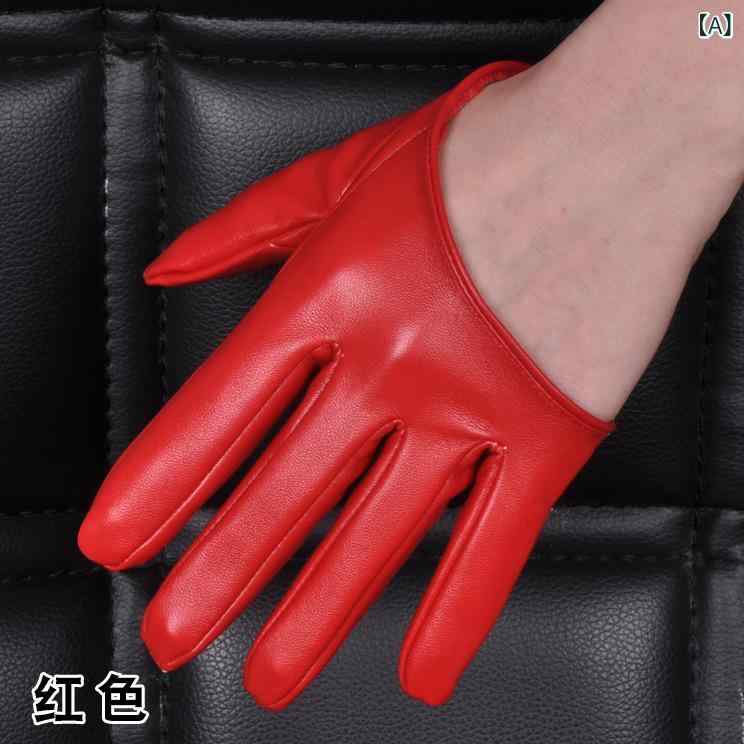 手袋 パフォーマンスグローブ フルフィンガー ハーフパーム 人工皮革 フェイクレザー ステージ ナイトクラブ ストリートダンス ポールダンス 各種イベント用 夏