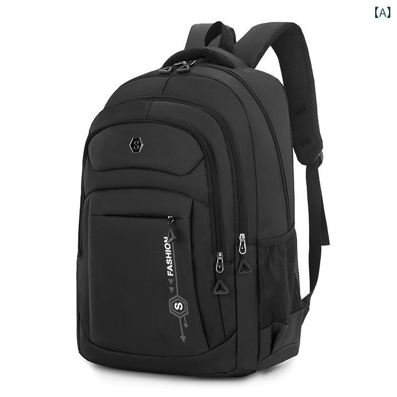 Rucksacks, Day Packs - リュックサック 男女兼用 学生用 オックスフォード生地 大容量 バックパック 中学生 高校生 大学生 通学 旅行 ビジネス PC収納 黒 青 グレー 紫