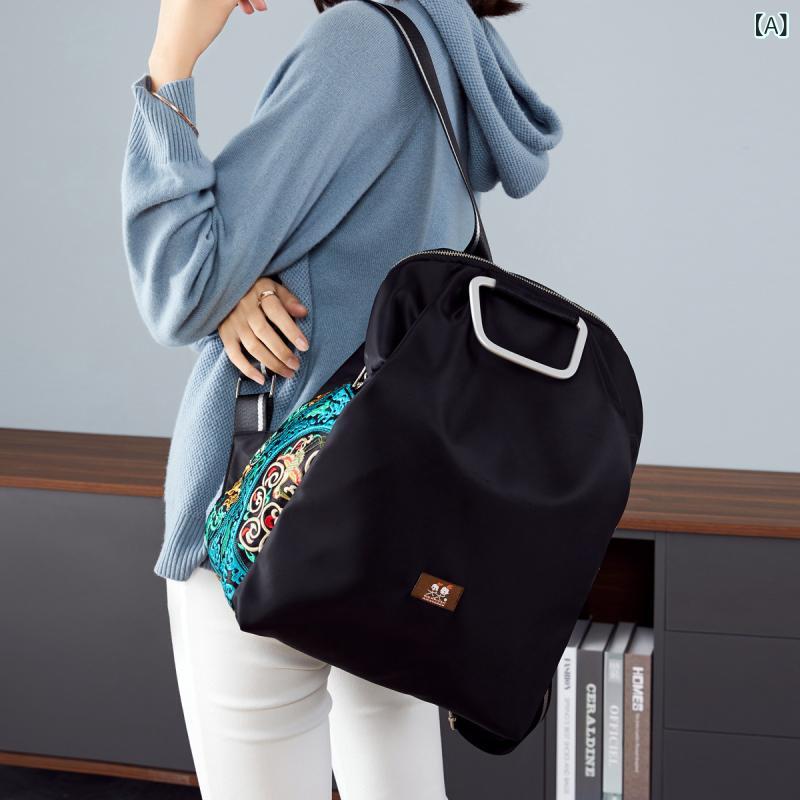 バックパック レディース 民族風 刺繍 花柄 大容量 防水 ナイロン オックスフォード生地 盗難防止 通気性 多機能 おしゃれ 普段使い 通勤通学 旅行用 リュックサック