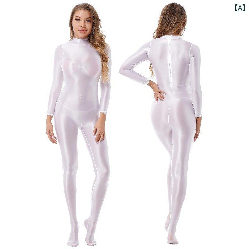 ボディスーツ レディース ゼンタイ 女性用 ダンス衣装 ヒールダンス 舞台 ステージ パフォーマンス イベント 練習着 レッスン ウェア 無地 再生繊維 伸縮性 ストレッチ フルボディ 全身タイツ 長袖 フィット感