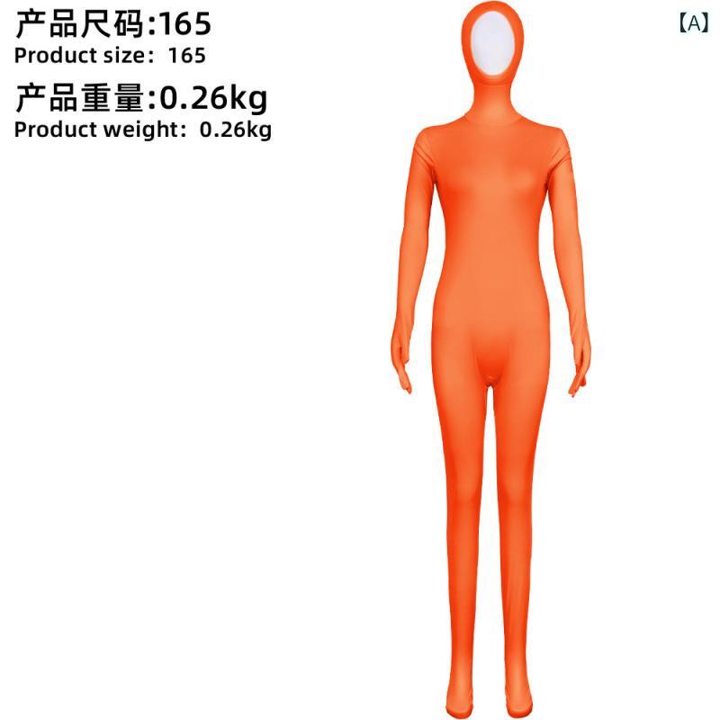 レオタード レディース ゼンタイ 全身タイツ 手足一体型 顔出し 無地 ダンス衣装 舞台衣装 パフォーマ..