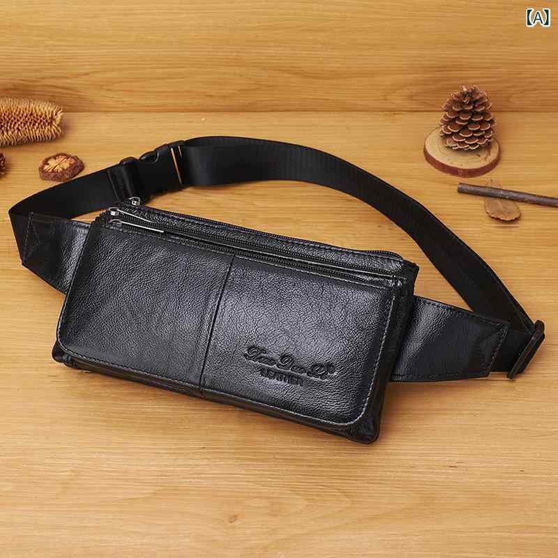Body Bags - ウエストバッグ メンズ 牛革 本革 ボディバッグ 多機能 ミニショルダー 斜め掛け 多ポケット スマホ収納 普段使い 旅行 通勤 カジュアル スタイリッシュ ブラック ブラウン