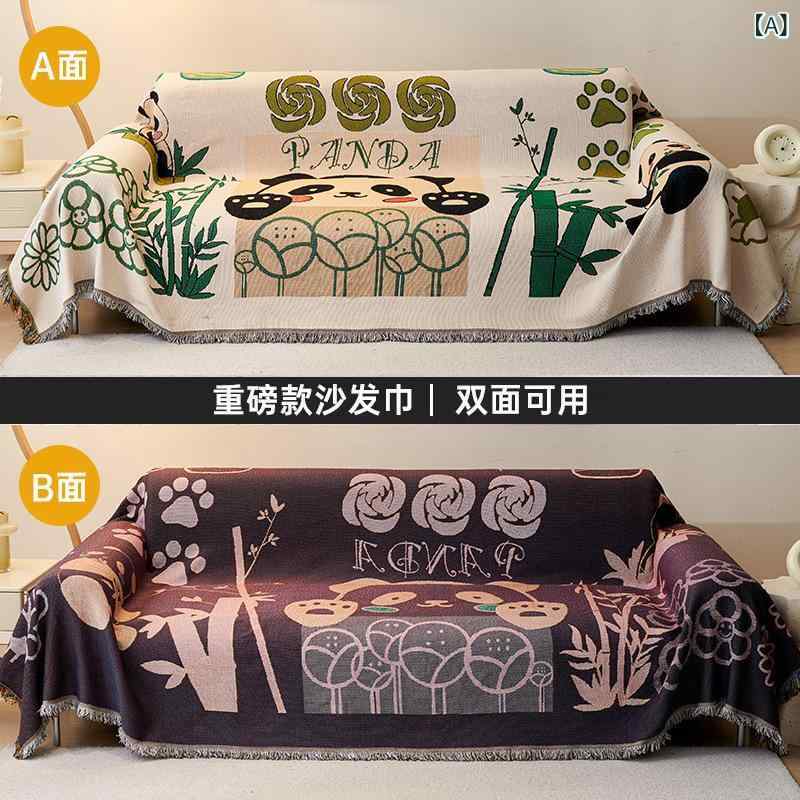 Sofa Covers - ソファカバー オールシーズン 三人掛け 北欧 おしゃれ ポリエステル製 ソファブランケット ソファスロー ソファパッド リビング 室内用 キャンプ アウトドア かわいい パンダ柄 チェック 幾何学模様 無地
