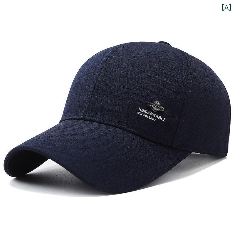 乐天商城 - ベースボールキャップ メンズ 男性用 日よけ UVカット 紫外線対策 広つば ロールブリム 綿素材 コットン シンプル カジュアル スポーツテイスト 高級感 サイズ調整可能 ミドル シニア向け