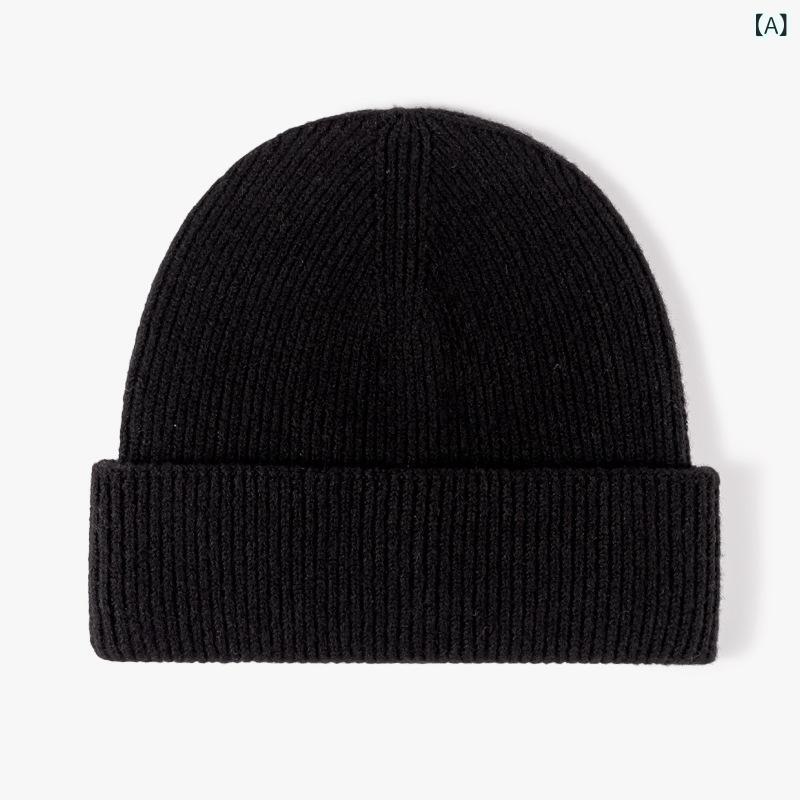 Cap, Hat - ニット帽 男女兼用 秋冬 防寒 保温 暖かい 防風 スキー アウトドア ラビットファー調 ニット 耳あて付き おしゃれ シンプル カジュアル 高級感 ビーニー ブラック グレー カーキ ブラウン アイボリー
