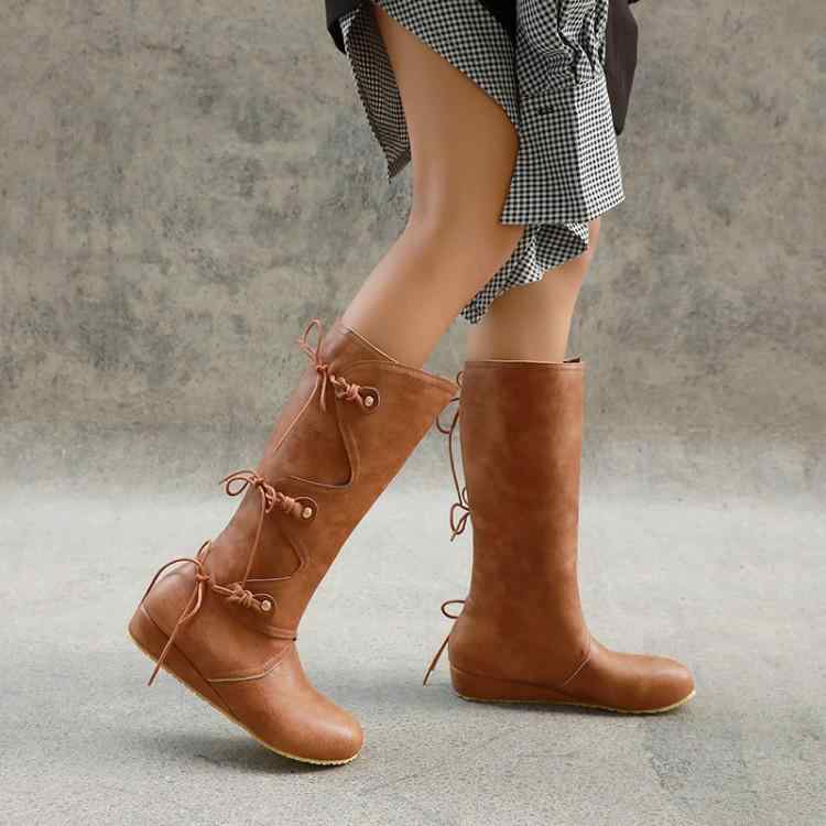 ブーツ レディース 女性用 秋冬 ブリティッシュ カジュアル 普段使い デイリーユース お出かけ ローヒール ロングブーツ ハイカット ストレートシャフト ラウンドトゥ ウェッジヒール ウェッジソール プルオン スリッポン 合成皮革 PUレザー ブラック