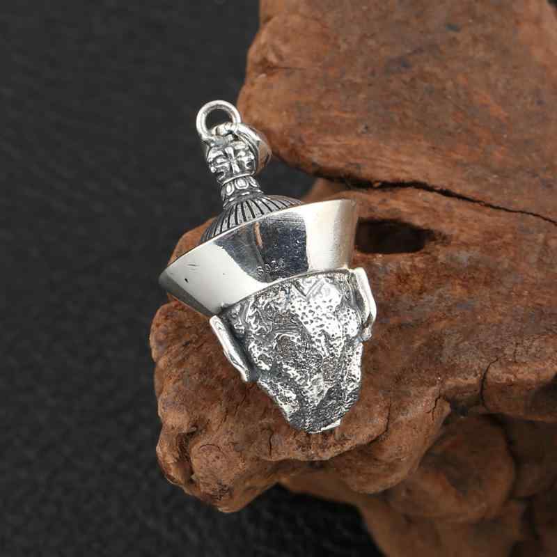 ネックレス メンズ レディース ユニセックス S925 純銀 シルバー スカル ドクロ ゾンビ 個性的 アンティーク調 燻し銀 精巧 アクセサリー ペンダントトップ