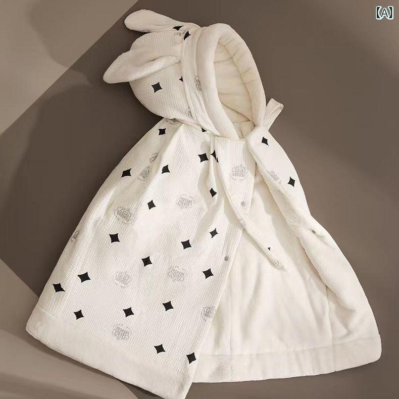 ポンチョ ベビー 男の子 女の子 新生児 ケープ マント アウター 防風 厚手 暖かい おくるみ 抱っこカバ..