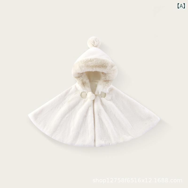 ポンチョ ベビー キッズ 女の子 子供 裏ボア フード付き 厚手 保温 暖かい 柔らかい フェイクファー ポ..