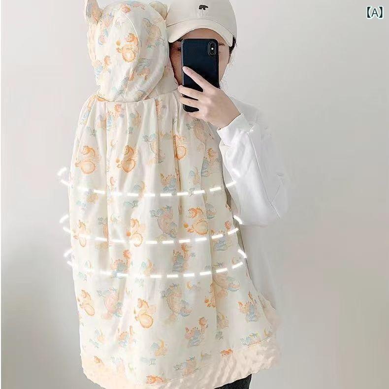 ベビー ケープ ポンチョ マント 男女兼用 秋冬 フード付き 厚手 綿 コットン 赤ちゃん 子供用 お出かけ..