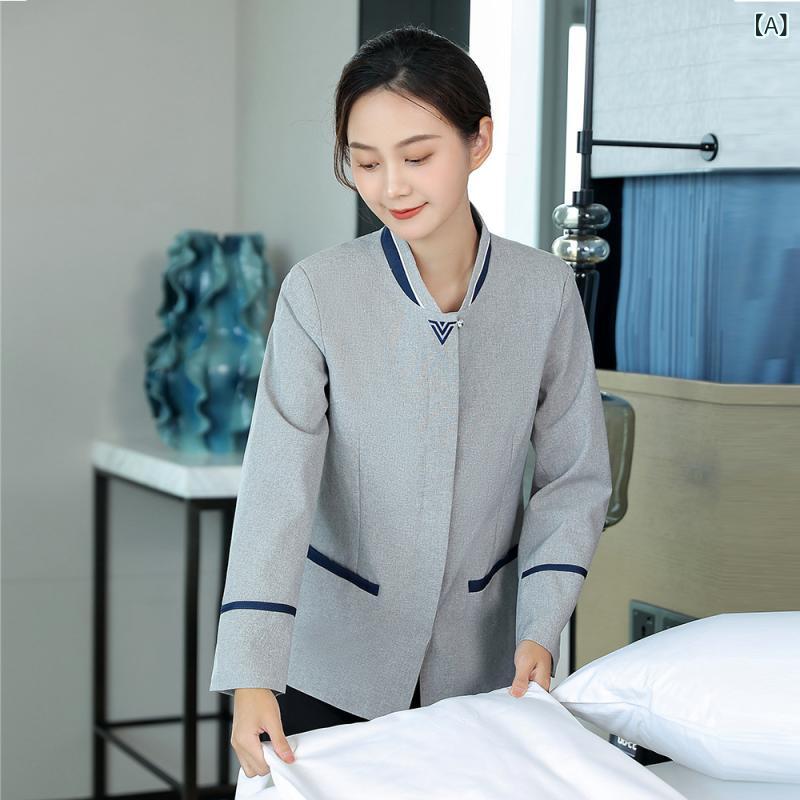 ・カテゴリ: 服装・用途: 清掃服・対象性別: 男女兼用・機能: 防寒・パンツ丈: 長ズボン・素材: 麻、ポリエステル・カラー展開: グレー、ベージュ、ブルー・サイズ展開: L、XL、XXL、XXXL、4XL、5XL・セット内容: トップス・袖のデザイン: レギュラースリーブ・袖丈: 長袖・ネックライン: 襟型: スタンドカラー